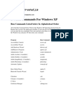 174 Run Commands For Windows XP