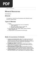 Mineral Resources: Minerals