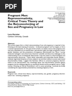 Pregnant Men: Repronormativity, Critical Trans Theory and The Re (Conceive) Ing of Sex and Pregnancy in Law