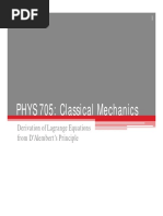  Derivation of Lagrange Equations From D'Alembert