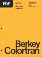 Berkey Colortran Lighting & Production Equipment Price List 1-1974