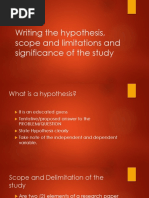 Writing The Hypothesis Scope and Limitations of The Study Other Parts of The Paper