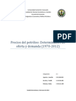 Precios Del Petróleo y Sus Determinantes 1970-2012