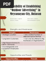 Feasibility of Establishing "Outdoor Advertising" in Meycauayan City, Bulacan