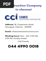 Cameo Construction - Construction Company in Chennai