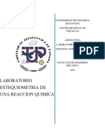 Laboratorio Estequiometria de Una Reaccion Quimica 