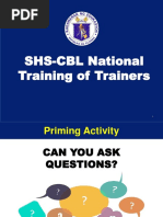 SHS-CBL National Training of Trainers