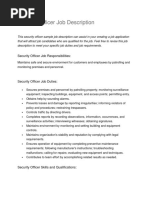 Security Officer Job Responsibilities