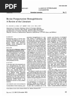 Bovine Postparturient Hemoglobinuria: Review of The Literature