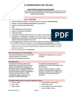 Lista de Documentos para Inscripcion