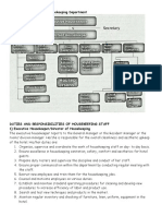 Duties and Responsibilities of Housekeeping Staff