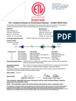 Nexxt Solutions Etl Verified Certificate For Cat6a 3 Connector Channel