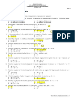 Worksheet 4 Analtyic Geometry