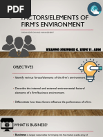 Factors/Elements of Firm'S Environment: Keanno Johndee G. Hipe 11-ABM