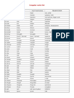 Present Traduccion: Irregular Verbs List