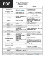 FY75XV: Macau - Hong Kong Itinerary - Manila Departure - Subject To Change Date & Time