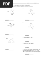 Pythagorean Theorem Worksheet