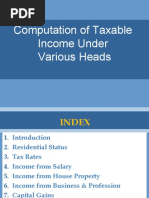 Computation of Taxable Income Under Various Heads