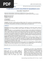 Complications of Arteriovenous Fistula For Haemodialysis Access