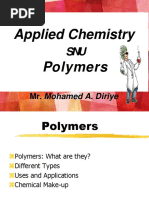 Applied Chemistry Polymers: Mr. Mohamed A. Diriye