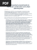 L50 - Important Amendments To Romanian Construction and Urban Planning Laws - 2017