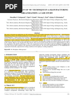 Implementation of 5S' Technique in A Manufacturing Organization: A Case Study