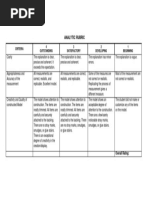 Analytic Rubric: Criteria 4 Outstanding 3 Satisfactory 2 Developing 1 Beginning