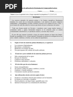 6º Actividades de Aplicación de Estrategias de Comprensión Lectora Nº2