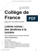 Alain Mabanckou - Lettres Noires - Des Ténèbres À La Lumière - Lettres Noires - Des Ténèbres À La Lumière - Collège de France