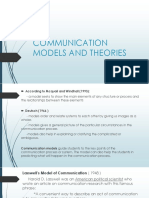 Communication Models and Theories