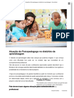 Atuação Do Psicopedagogo No Distúrbio de Aprendizagem - NeuroSaber