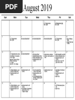 Parent Calendar - August 2019