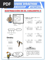 Sustracción de Números Enteros para Primero de Secundaria