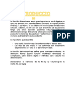 La Función Determinante Es de Gran Importancia en El Álgebra Ya Que