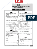 Previous Years Questions (2017-1983) Segment-Wise: Complex Analysis