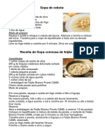 Receitas de Sopas Cremosas