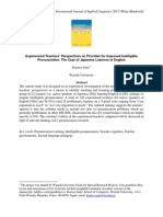 Experienced Teachers' Perspectives On Priorities For Improved Intelligible Pronunciation: The Case of Japanese Learners of English