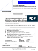 Termination of Utilities Supply Form