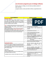 Matriz para La Preparación para El Diálogo Reflexivo