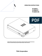 P-2240 L P-2240 H P-2240 SA Pa Amplifiers: Operating Instructions