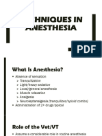 Techniques in Anesthesia