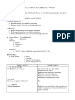 A Detailed Lesson Plan Badminton