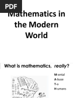 Mathematics in The Modern World