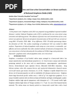 Effect of Reflux Time and Cow Urine Concentration On Green Synthesis of Reduced Graphene Oxide (rGO)