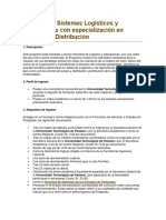 Maestría en Sistemas Logísticos y Operaciones Con Especialización en Centros de Distribución