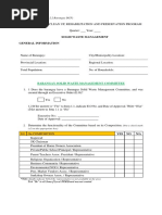 Solid Waste Management General Information: (Manila Bayanihan Form 2.2 Barangay DCF)