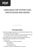 Languages For System Level Specification and Design