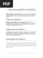 Aspectos Geográficos de América