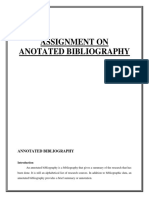 Assignment On Anotated Bibliography