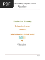 Production Planning: Configuration Document